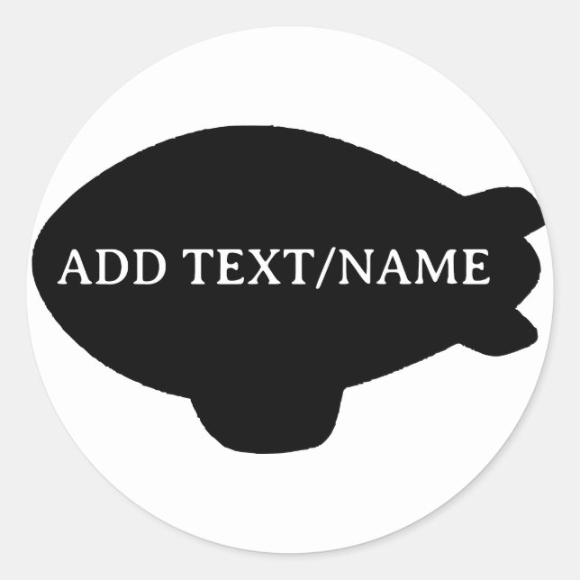 Black Blimp Balloon In Blue Sky Custom Sticker (Front)