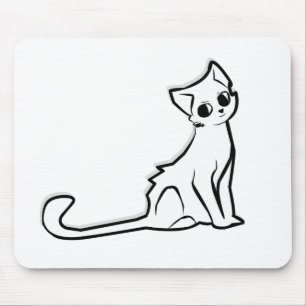 Black Blob Bogeyman Bugaboo Cartoon Cat GhostCat Mouse Pad