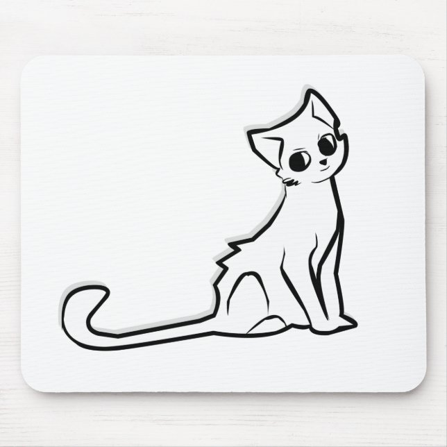 Black Blob Bogeyman Bugaboo Cartoon Cat GhostCat Mouse Pad (Front)