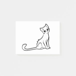 Black Blob Bogeyman Bugaboo Cartoon Cat GhostCat Post-it Notes