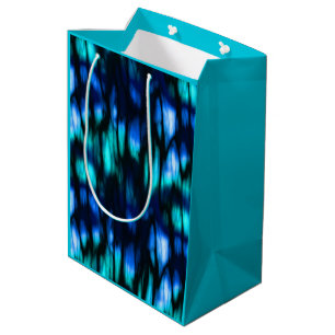 Black Blue and Turquoise abstract Medium Gift Bag