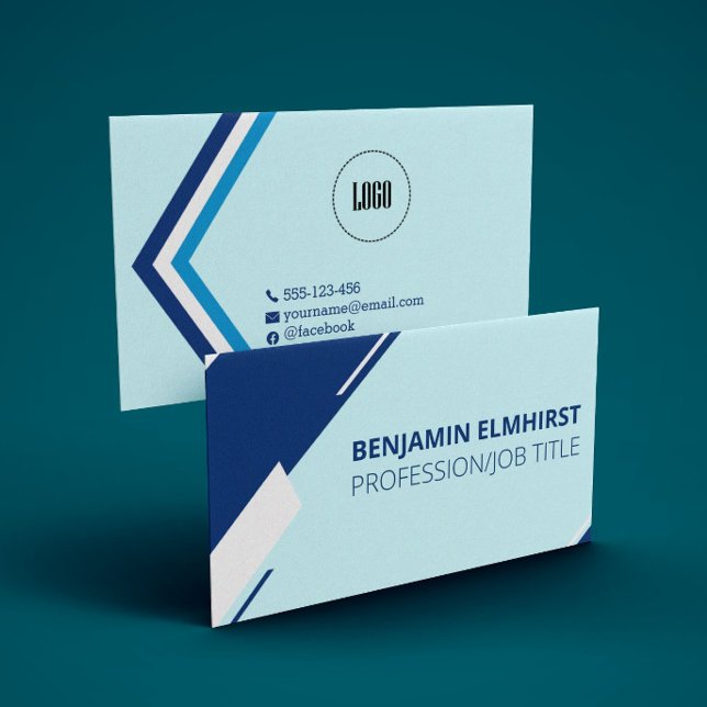 Black, Blue and white line Professional Modern Business Card (Creator Uploaded)