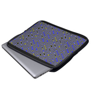 Black Blue And Yellow Swirly Laptop Bag