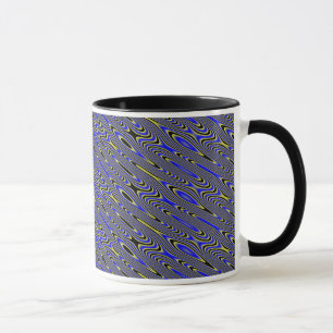 Black blue and Yellow Swirly Pattern Mug