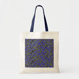 Black blue and Yellow Swirly Pattern Tote Bag