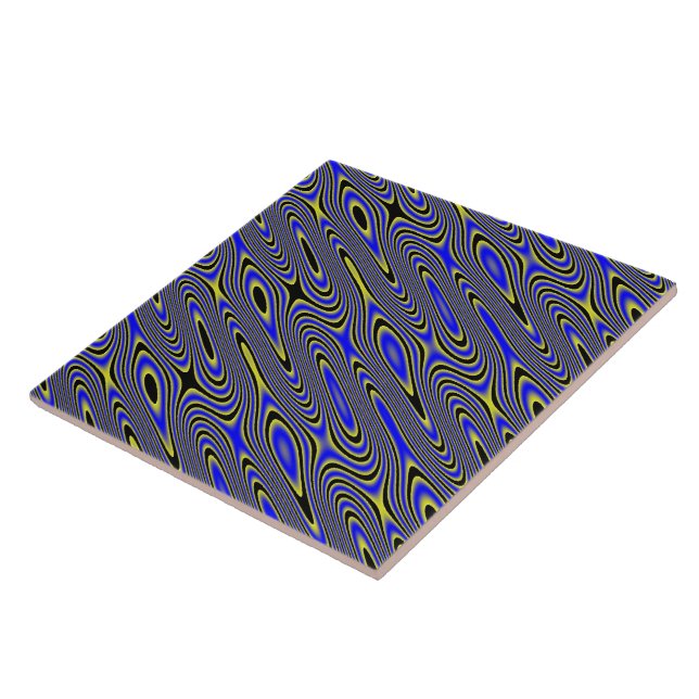 Black Blue And Yellow Swirly Tile (Side)