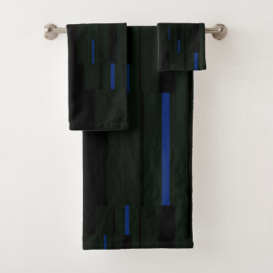Black & Blue Bath Towel Set