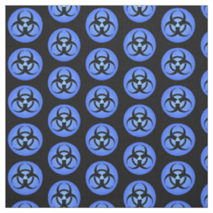 Black & Blue Biohazard Symbol Fabric