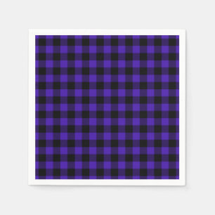Black Blue Check Napkins