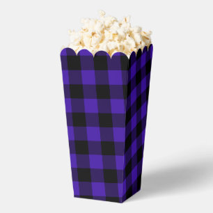 Black Blue Check Pattern Popcorn Box