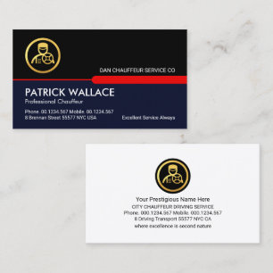 Black Blue Driving Layers Chauffeur Business Card