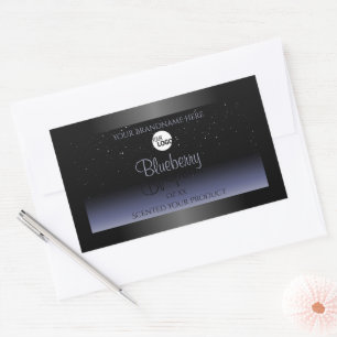 Black Blue Gradient Product Labels Glitter Logo