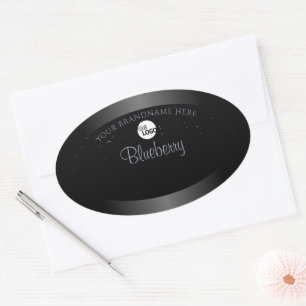 Black Blue Gradient Product Labels Glitter Logo