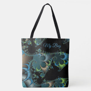 Black Blue Green Abstract *personalise* Tote Bag
