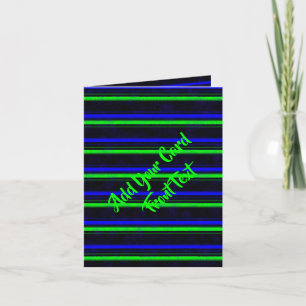 Black Blue Green Stripes Card
