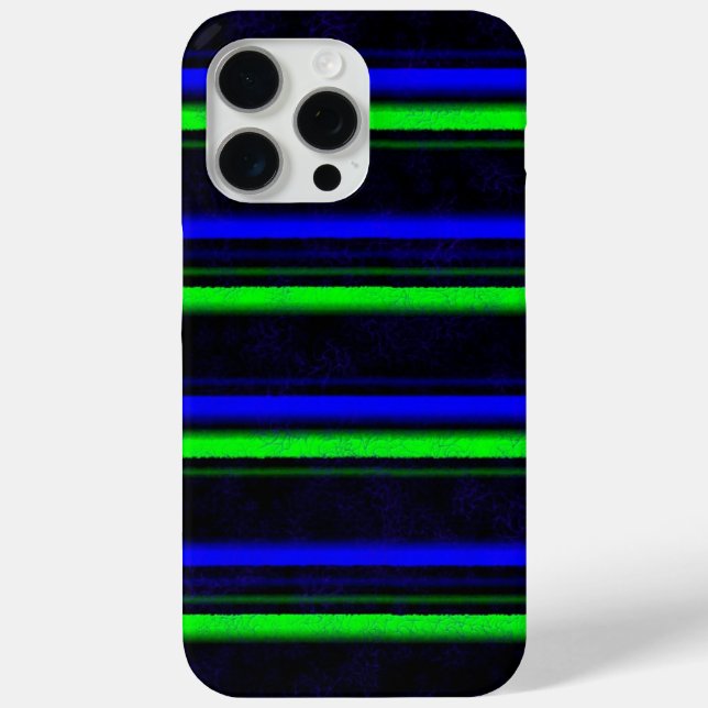 Black Blue Green Stripes Case-Mate iPhone Case (Back)
