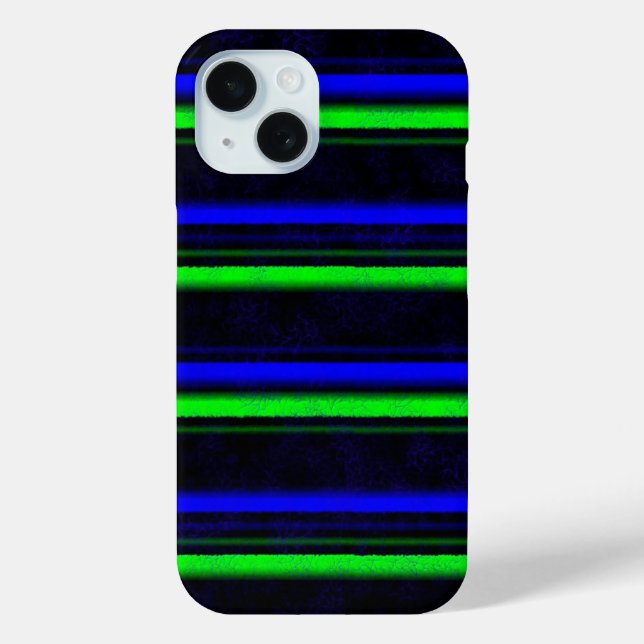 Black Blue Green Stripes Case-Mate iPhone Case (Back)