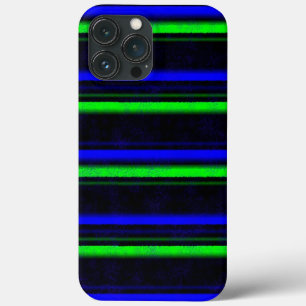 Black Blue Green Stripes iPhone 13 Pro Max Case