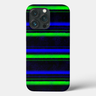 Black Blue Green Stripes iPhone 13 Pro Case