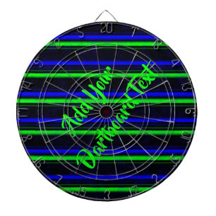 Black Blue Green Stripes Dartboard