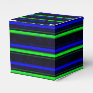 Black Blue Green Stripes Favour Box
