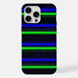 Black Blue Green Stripes iPhone 15 Pro Max Case