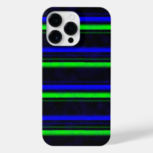 Black Blue Green Stripes iPhone 14 Pro Max Case