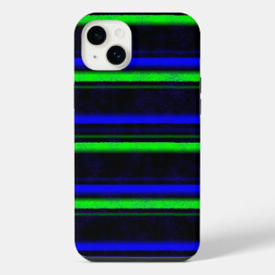 Black Blue Green Stripes iPhone 14 Plus Case