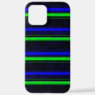 Black Blue Green Stripes iPhone 12 Pro Max Case