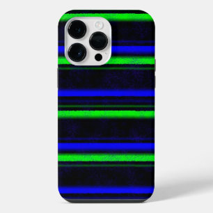 Black Blue Green Stripes iPhone Case