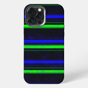 Black Blue Green Stripes iPhone Case