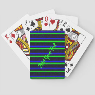 Black Blue Green Stripes Playing Cards