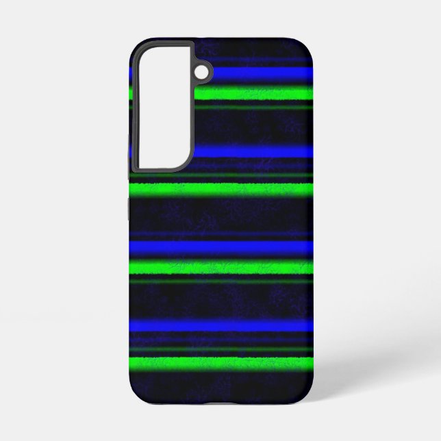 Black Blue Green Stripes Samsung Galaxy S22 Case (Back)