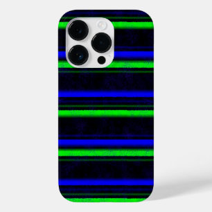 Black blue green strips Case-Mate iPhone 14 pro case