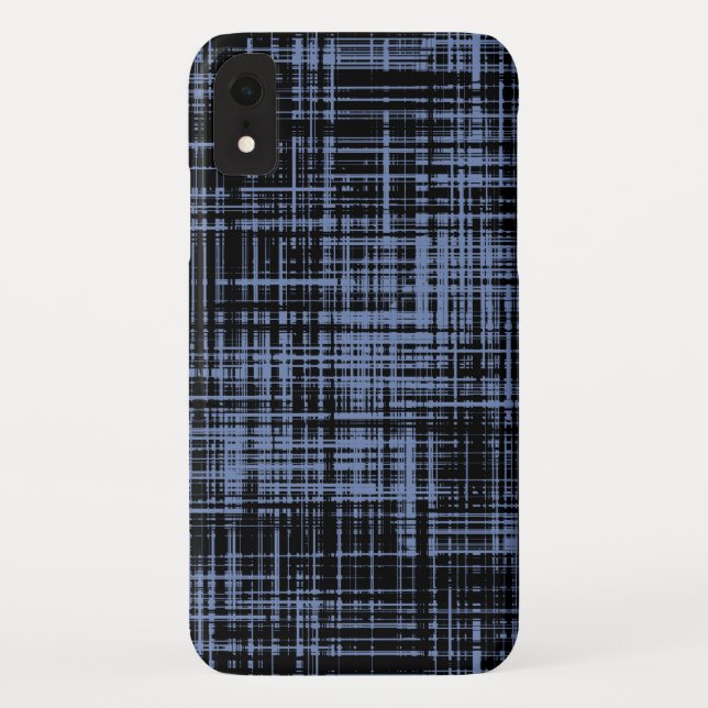 Black Blue Grey Abstract Stripe Pattern Case-Mate iPhone Case (Back)