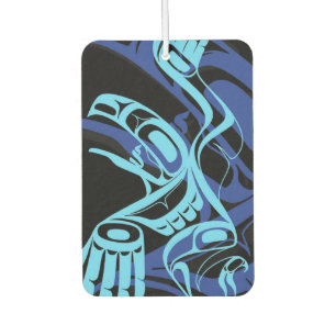 Black Blue Haida Eagle Thunder Bird Native Art Car Air Freshener
