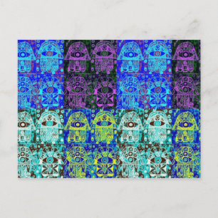 Black & Blue Hamsa Postcard