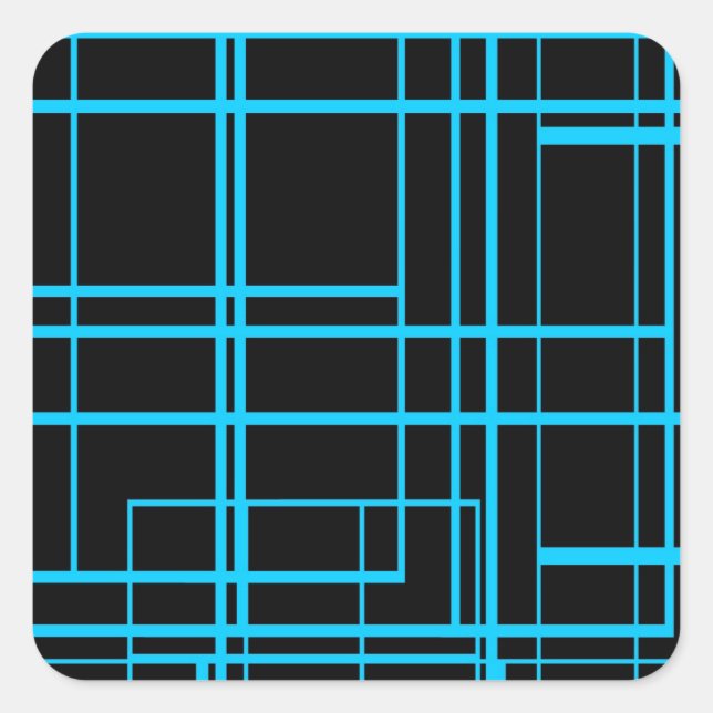 Black &  Blue Laser Design Square Sticker (Front)