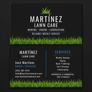 Black & Blue Lawn Care Landscaping Business Card