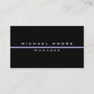 Black Blue Light Pattern Manager Business Card