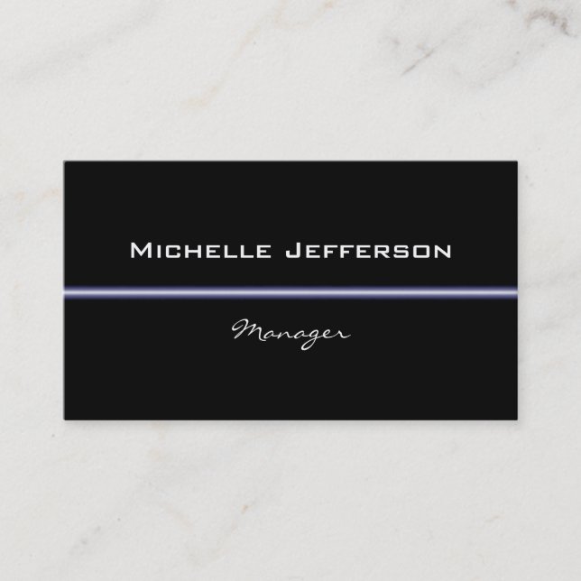 Black Blue Light Pattern Manager Business Card (Front)