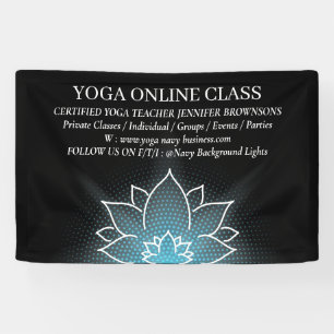 Black Blue Meditation Salon Yoga Lotus Banner