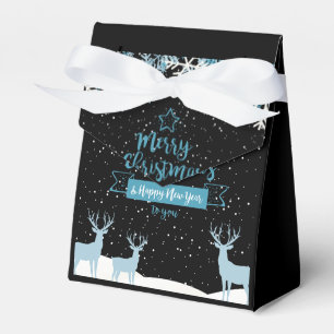 Black Blue Merry Christmas Favour Box