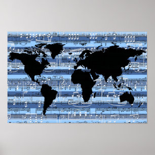 black/blue music to the world poster