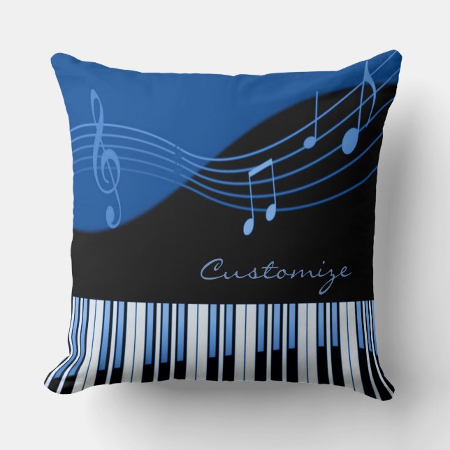 Black & Blue Musical Melody Cushion (Front)