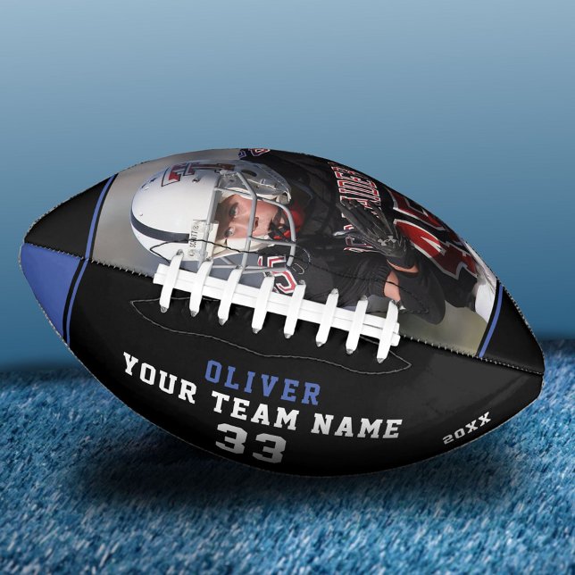 Black Blue Name Number Team Photo Football (Creator Uploaded)