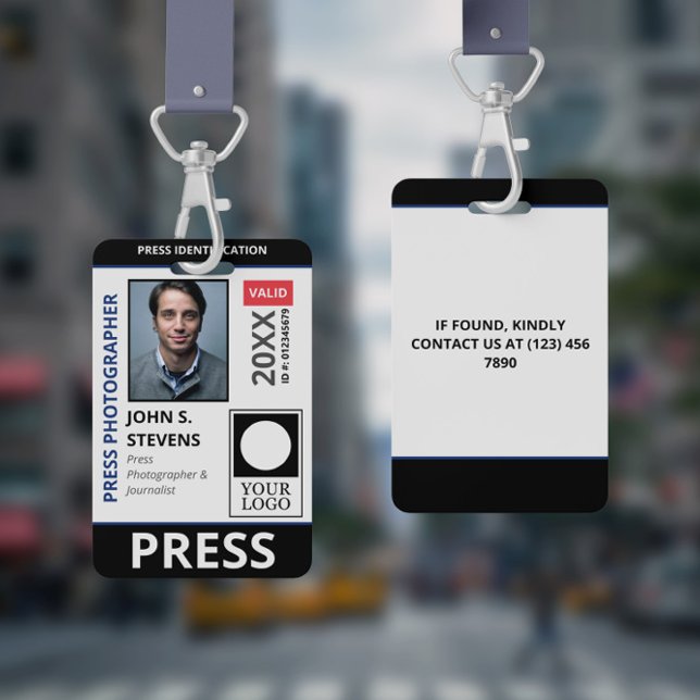 Black Blue Photo & Taller Logo Press ID ID Badge (Creator Uploaded)