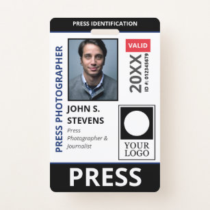 Black Blue Photo & Taller Logo Press ID ID Badge