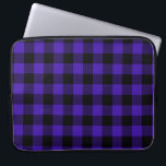 Black Blue Plaid Check Laptop Sleeve<br><div class="desc">Black and Blue Plaid Checked Laptop Sleeves MIGNED Design</div>