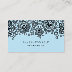 Black & Blue Random Circles Pattern Business Card